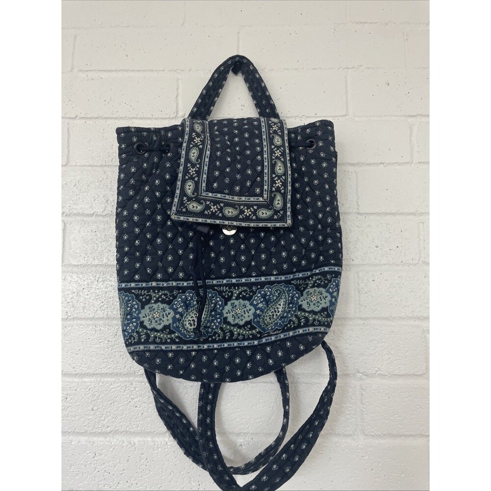 Vera Bradley Handbag Blue Floral Vintage Backpack Retired Pattern Purse Bag